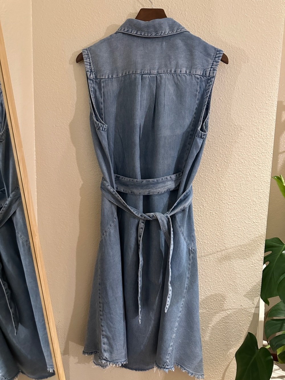 All Saints Denim Francis Dress Waist Tie Large asymmetrical sleeveless